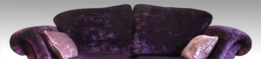 aubergine upholstery fabric on a Loome sofa