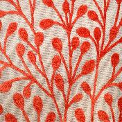 SWATCH 4” X 7” - Burnout Velvet Floral Upholstery Fabric- Burnt Orange Rust  Red