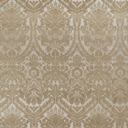 Patterned Almond Pure Silk Curtain and Upholstery Fabric | Da Vinci ...