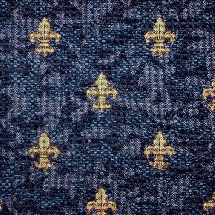 Medieval Heavy Chenille Fleur de Lys Curtain and Upholstery Fabric